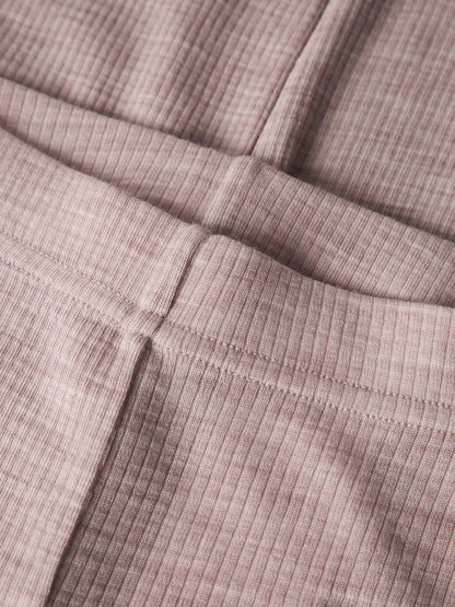 Leggings Merinoull Wax K Ribbad Enfärgad Rosa