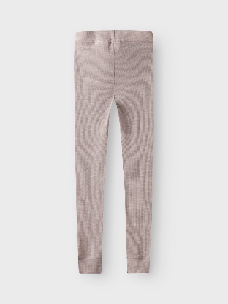 Leggings Merinoull Wax K Ribbad Enfärgad Rosa