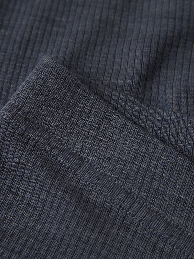 Leggings Merinoull Wax K Ribbad Enfärgad Blå