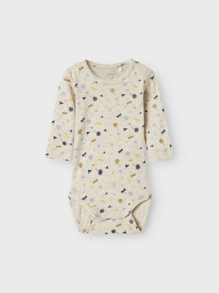 Body Långärmad Koral Mönstrad Beige