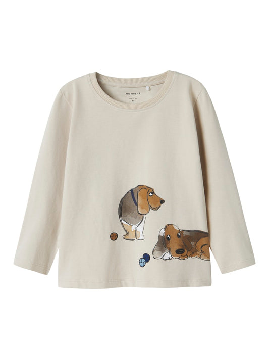 Långärmad Topp Hundar Knud Beige