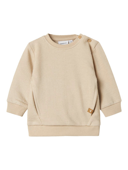Sweattröja Loop Enfärgad Beige