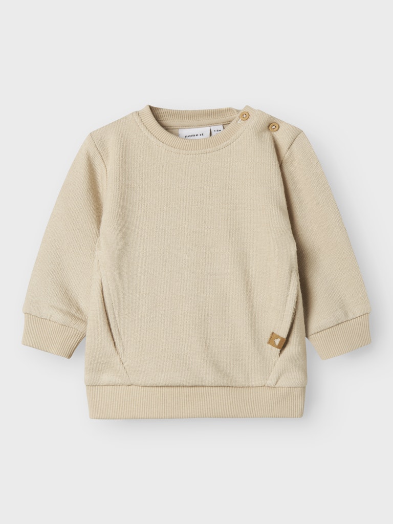 Sweattröja Loop Enfärgad Beige