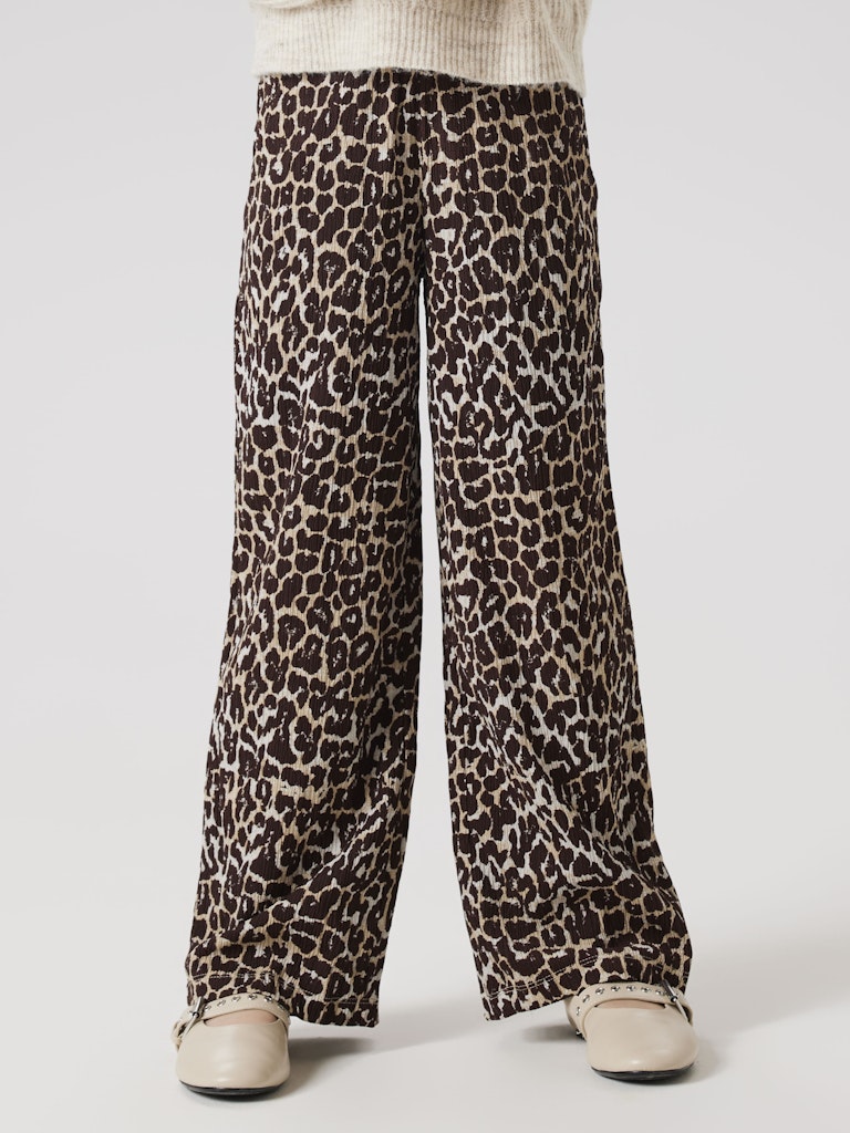 Byxa Raka Vida Lotta Leopard Beige/Svart