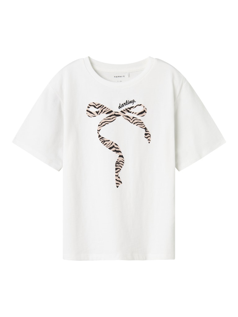 Kortärmad Topp Lisemarie Zebra Vit