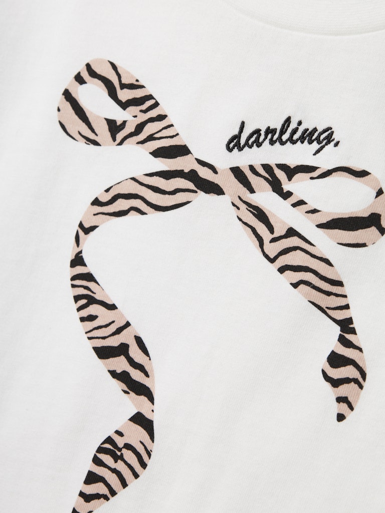 Kortärmad Topp Lisemarie Zebra Vit