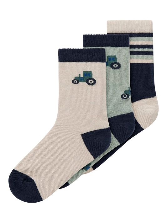 3-pack Strumpor Traktorer Lams Flerfärgad Blå/Beige/Grön