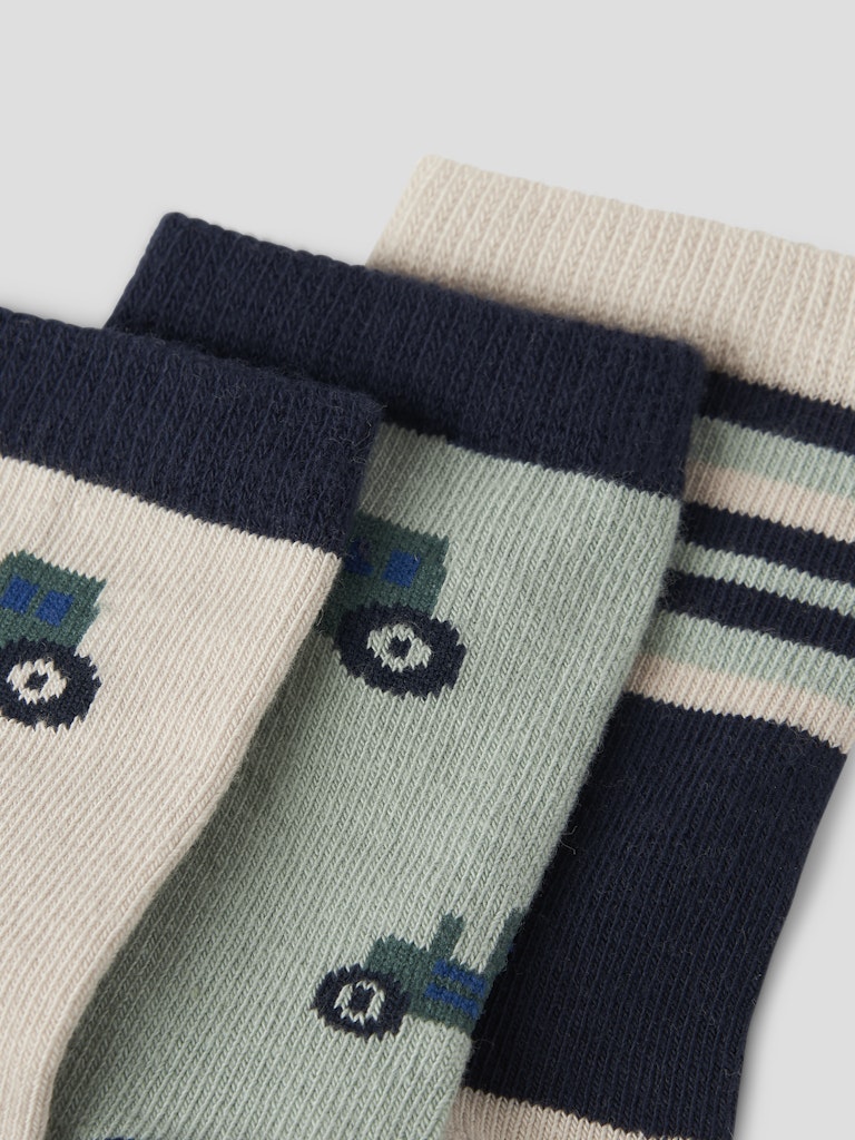 3-pack Strumpor Traktorer Lams Flerfärgad Blå/Beige/Grön