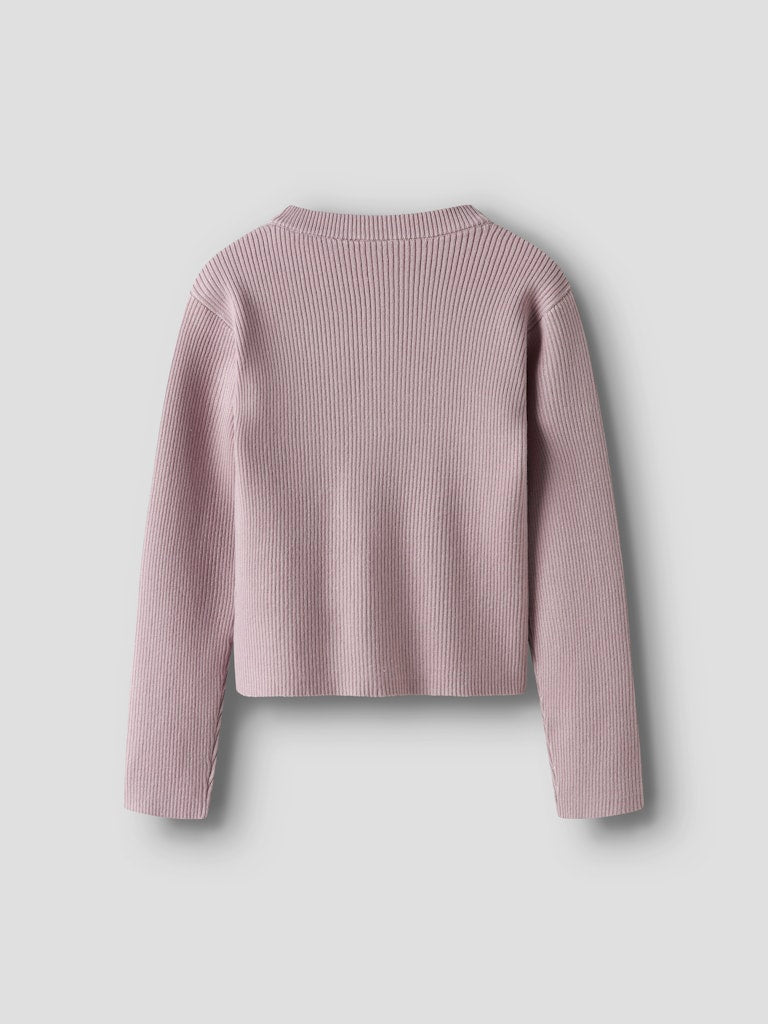 Stickad Kofta Larenlise Enfärgad Rosa