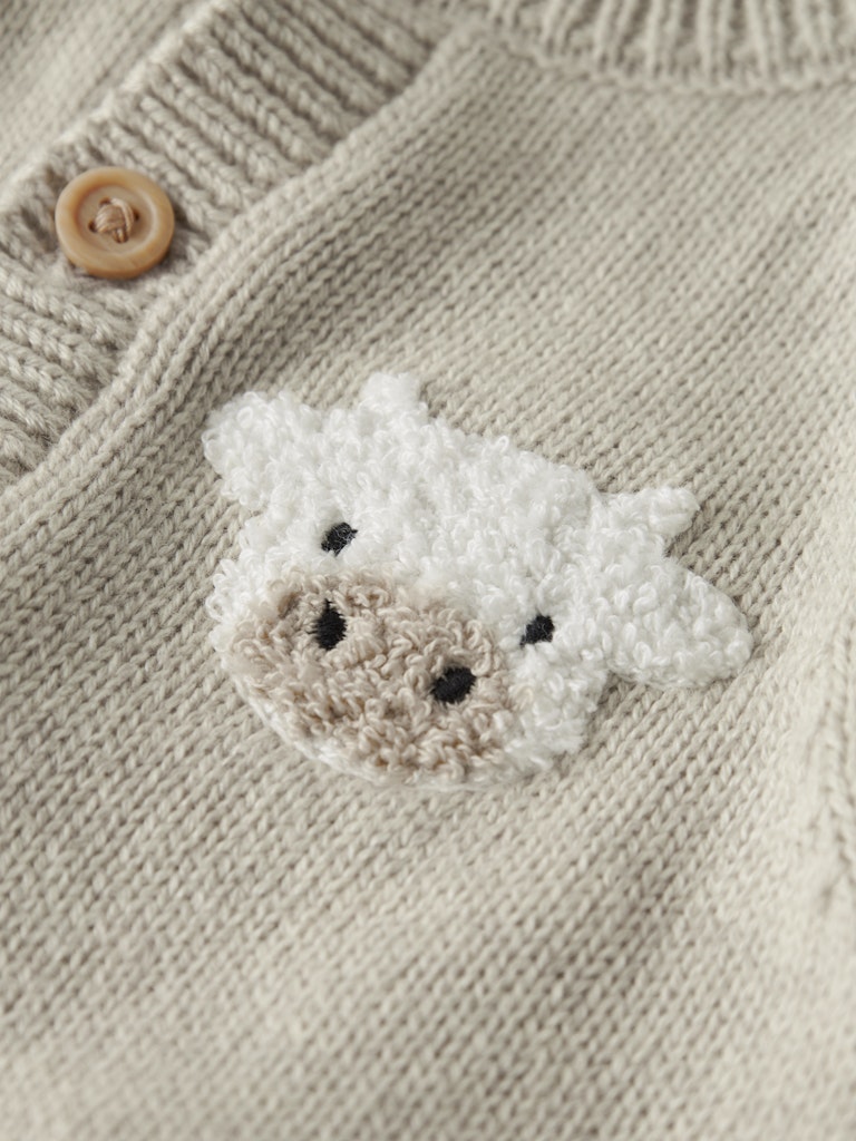 Stickad Kofta Kossor Lional Enfärgad Beige