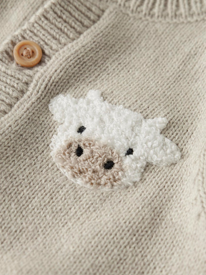 Stickad Kofta Kossor Lional Enfärgad Beige