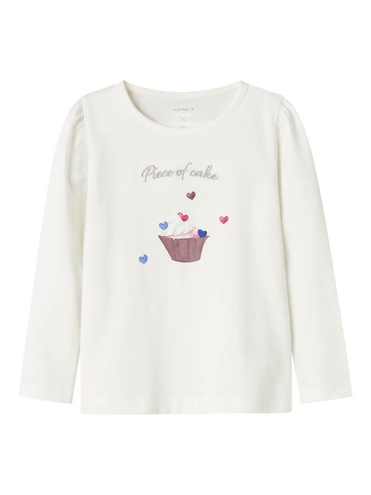 Långärmad Topp Netta Muffins Vit