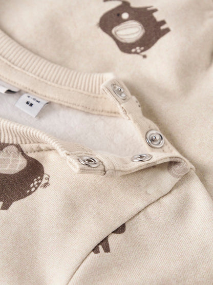 Sweattröja Elefanter Ohapi Beige