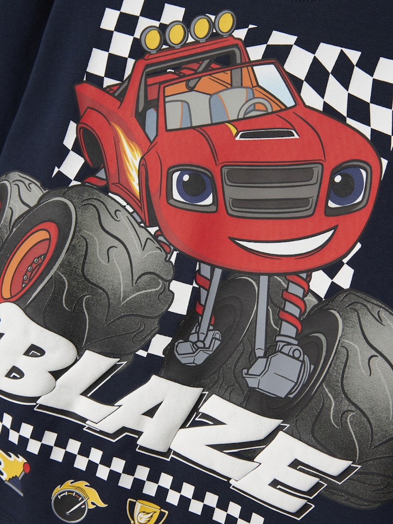 Långärmad Topp Blaze Monstertruck Aman Marinblå