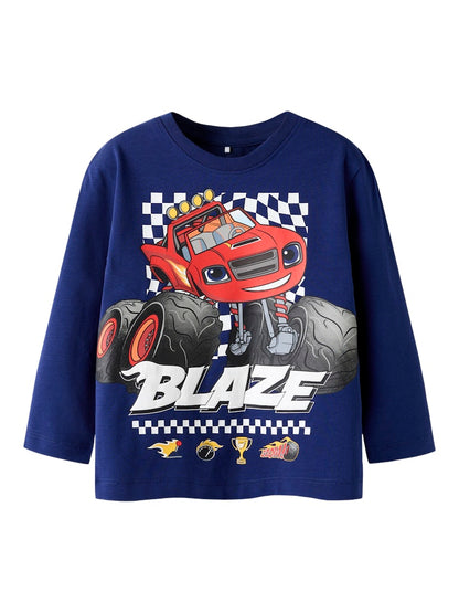 Långärmad Topp Blaze Monstertruck Aman Blå