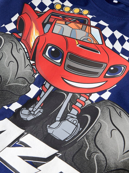 Långärmad Topp Blaze Monstertruck Aman Blå