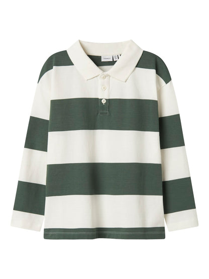 Kragtröja Nutiva Randig Vit/Grön