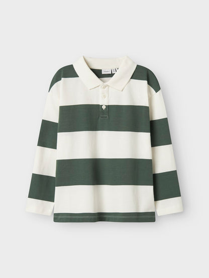 Kragtröja Nutiva Randig Vit/Grön