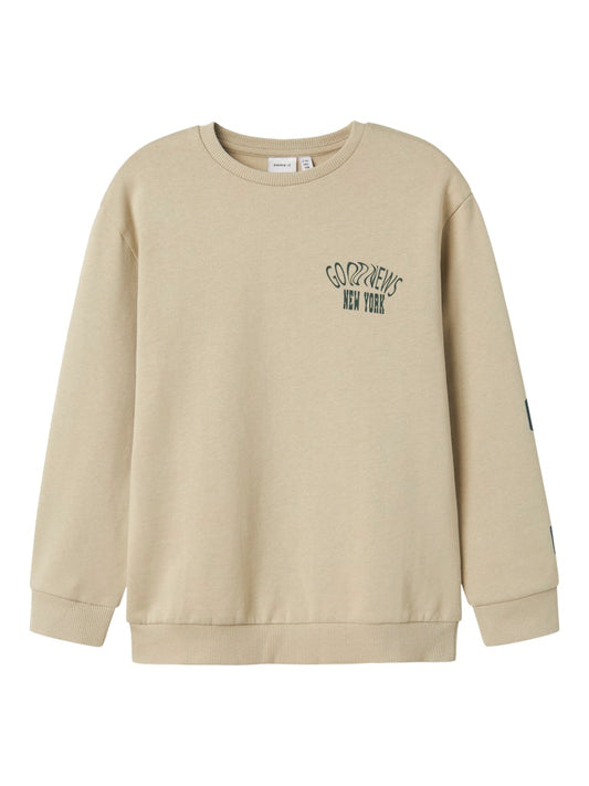 Sweattröja Nolen Backprint Beige