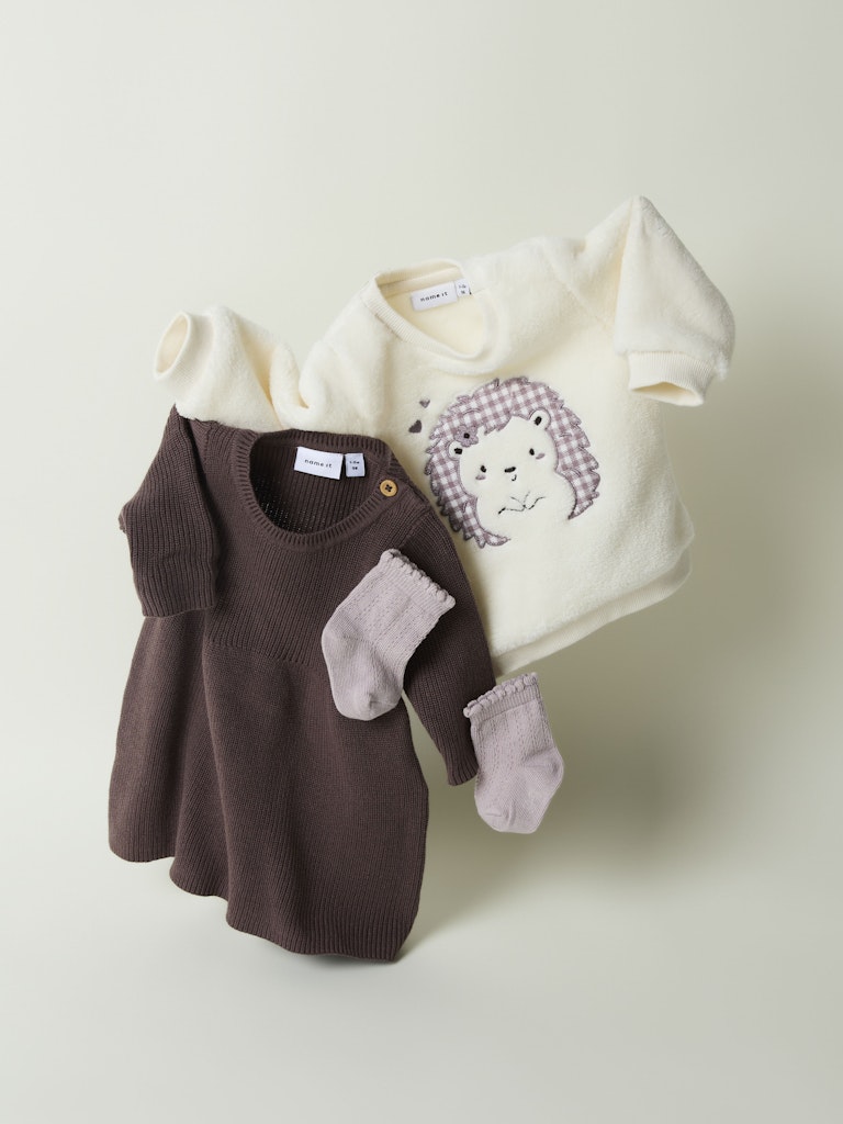 Klänning Olivina Stickad Enfärgad Rosa