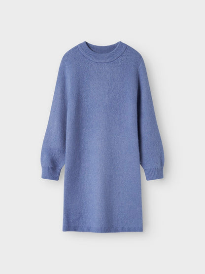 Klänning Omarian Stickad Enfärgad Blå