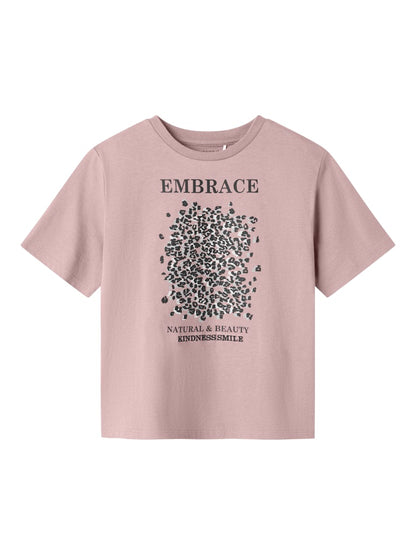 Kortärmad Topp Lisemarie Leopard Rosa
