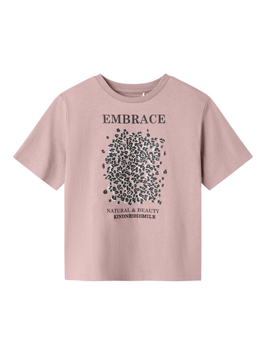 Kortärmad Topp Lisemarie Leopard Rosa