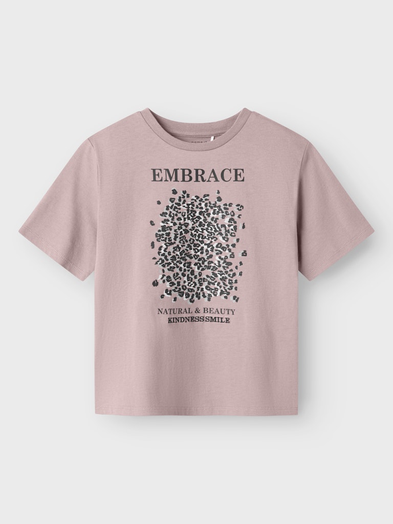 Kortärmad Topp Lisemarie Leopard Rosa