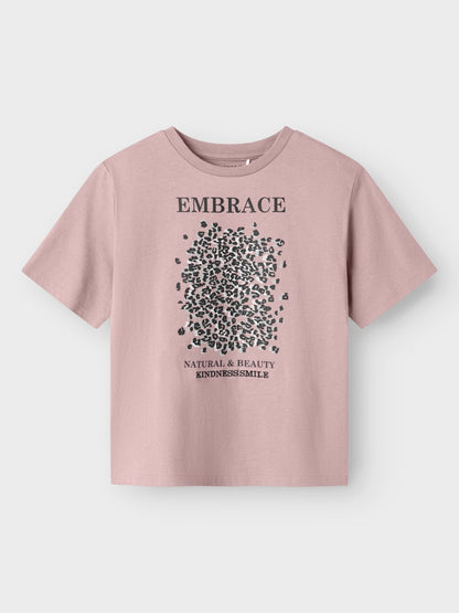 Kortärmad Topp Lisemarie Leopard Rosa