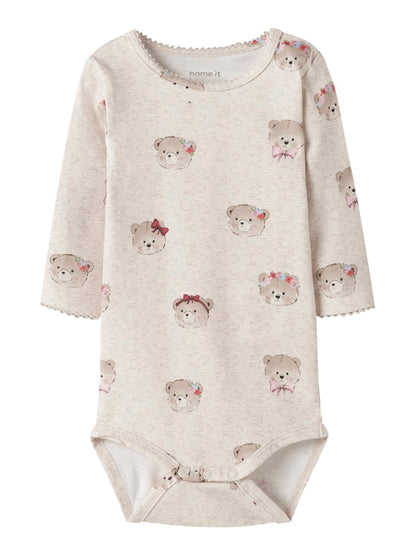 Body Långärmad Nallar Rice Beige