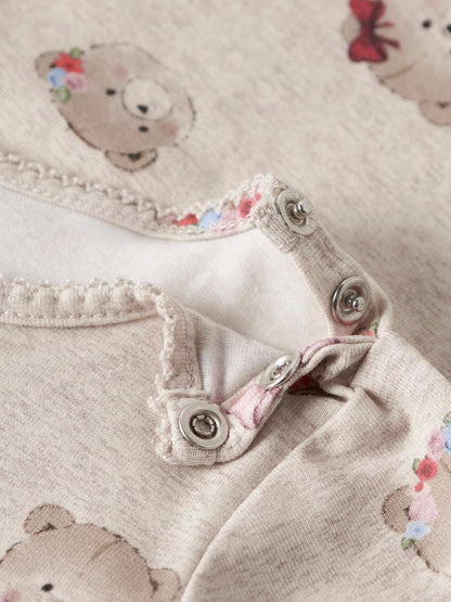 Body Långärmad Nallar Rice Beige