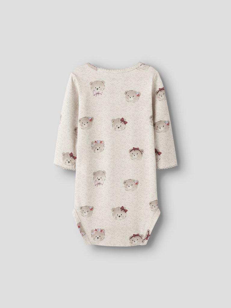 Body Långärmad Nallar Rice Beige
