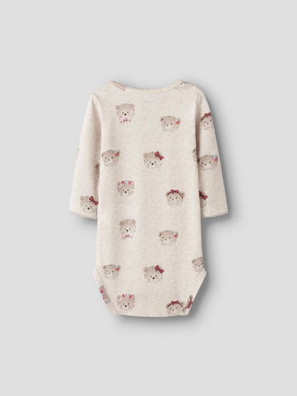 Body Långärmad Nallar Rice Beige