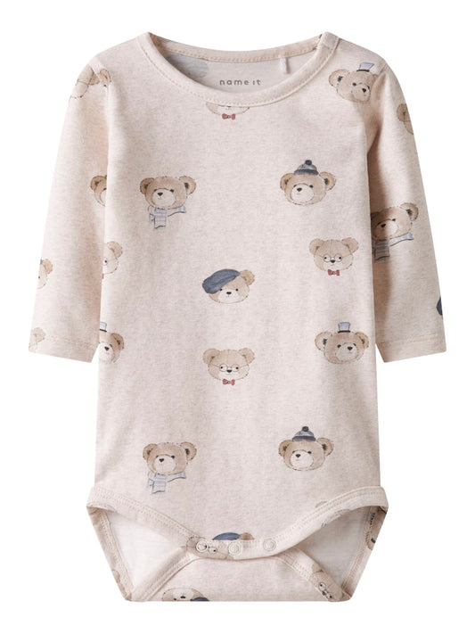 Body Långärmad Nallar Ricki Beige