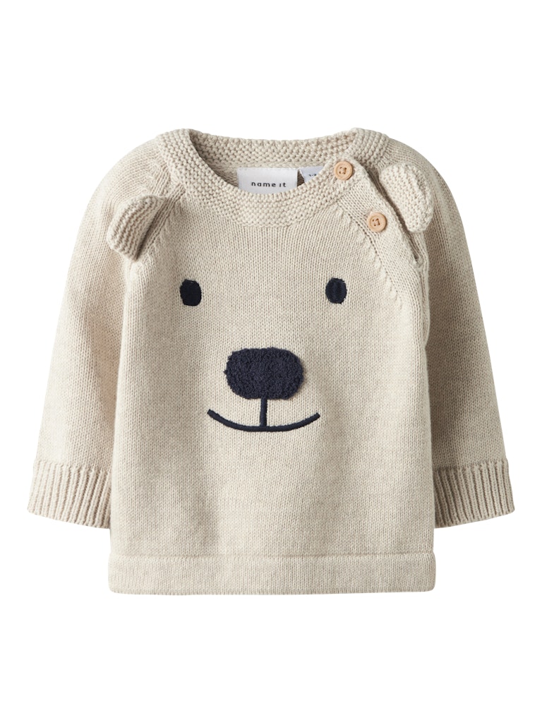 Stickad Tröja Nalle Ready Beige