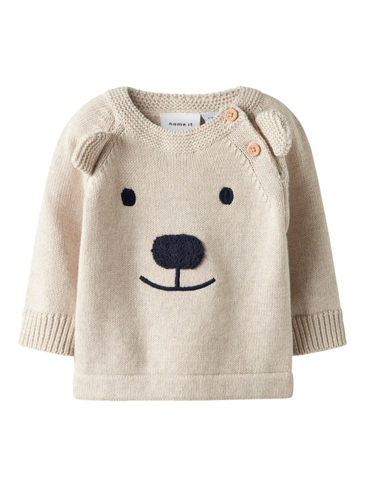 Stickad Tröja Nalle Ready Beige