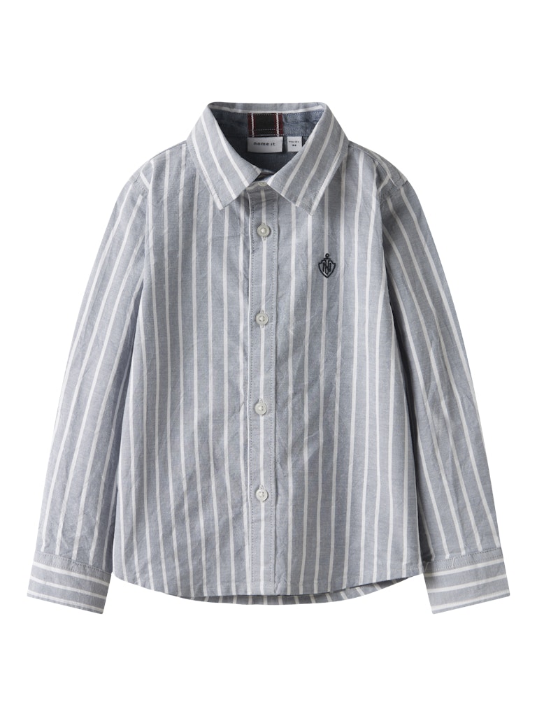 Långärmad Skjorta Rekid Ränder Blå/Vit