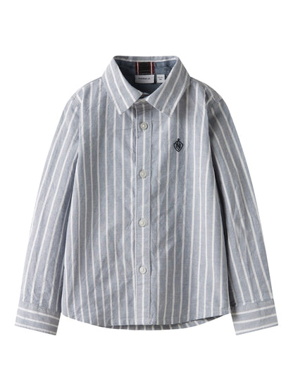 Långärmad Skjorta Rekid Ränder Blå/Vit