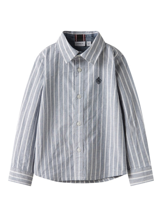 Långärmad Skjorta Rekid Ränder Blå/Vit