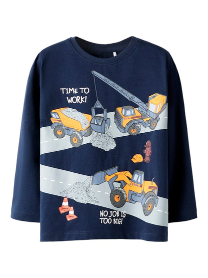 Topp Långärmad Tonka Bilar Fordon Blå