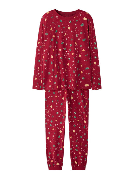 Pyjamas Julmotiv Vismas Vuxen Röd