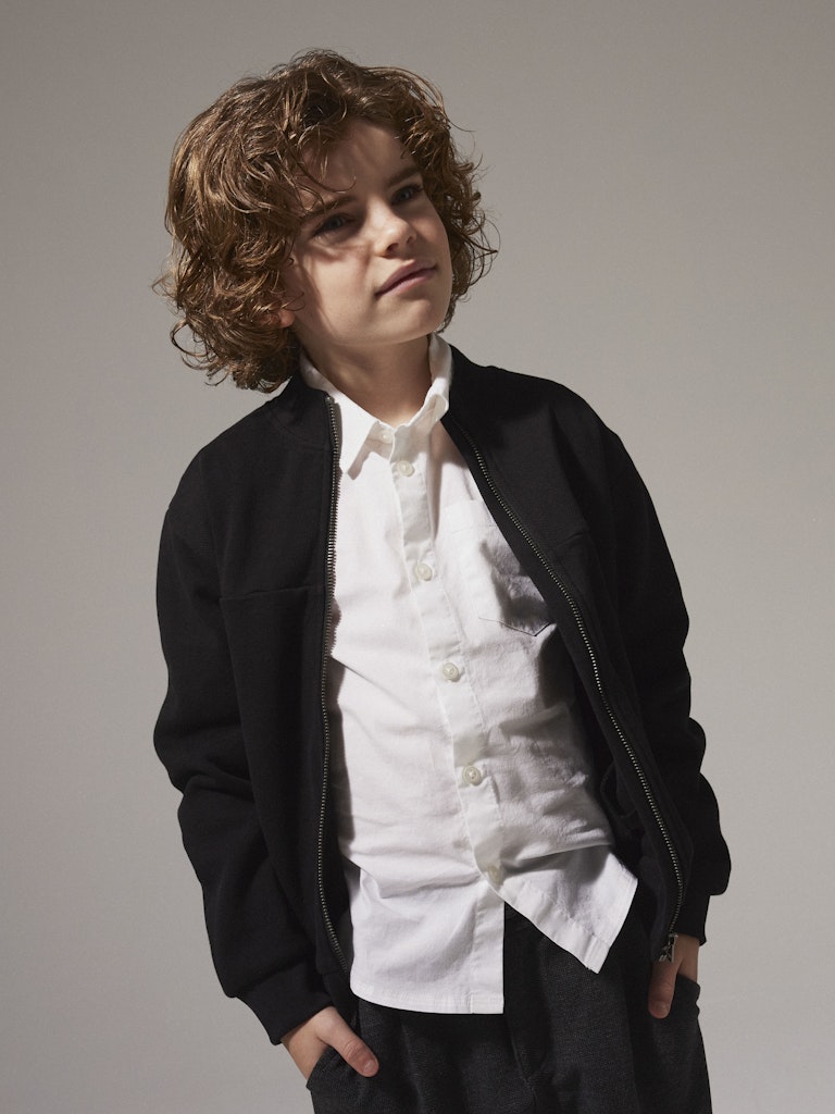 Cardigan Ross Dragkedja Enfärgad Svart