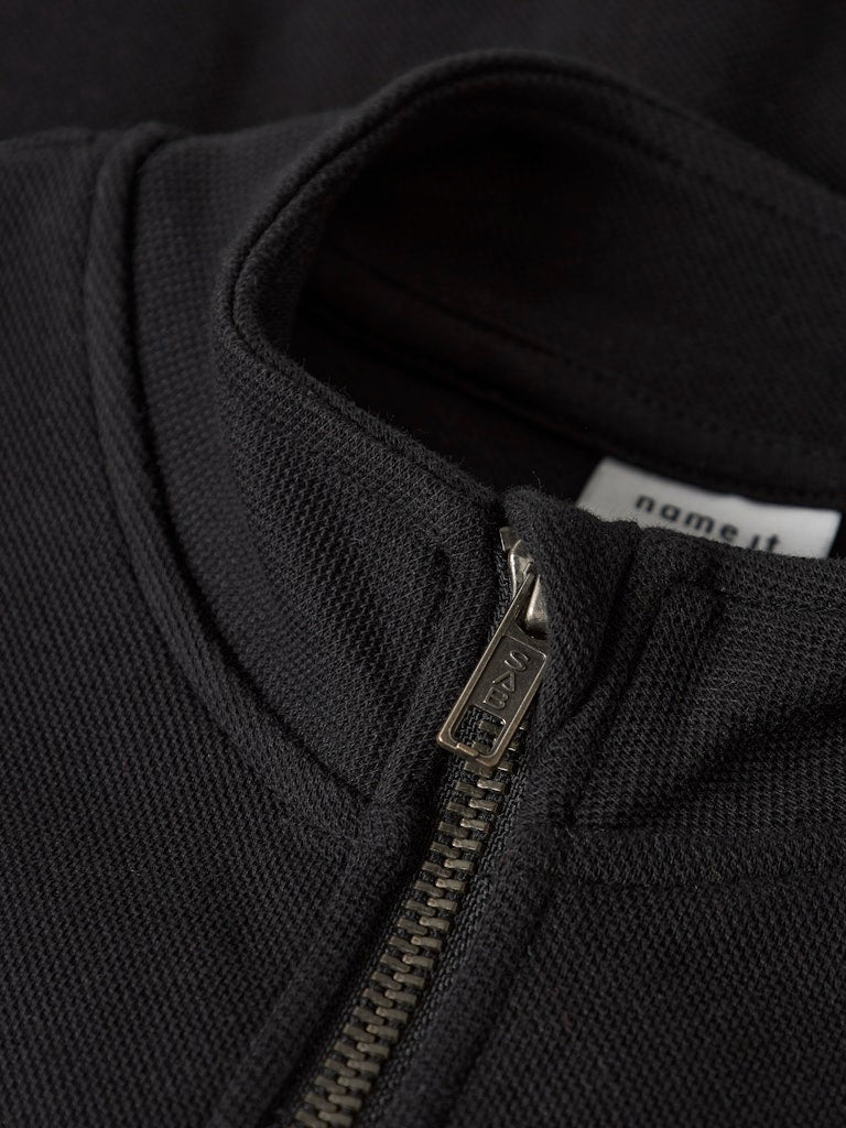 Cardigan Ross Dragkedja Enfärgad Svart