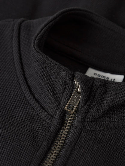 Cardigan Ross Dragkedja Enfärgad Svart