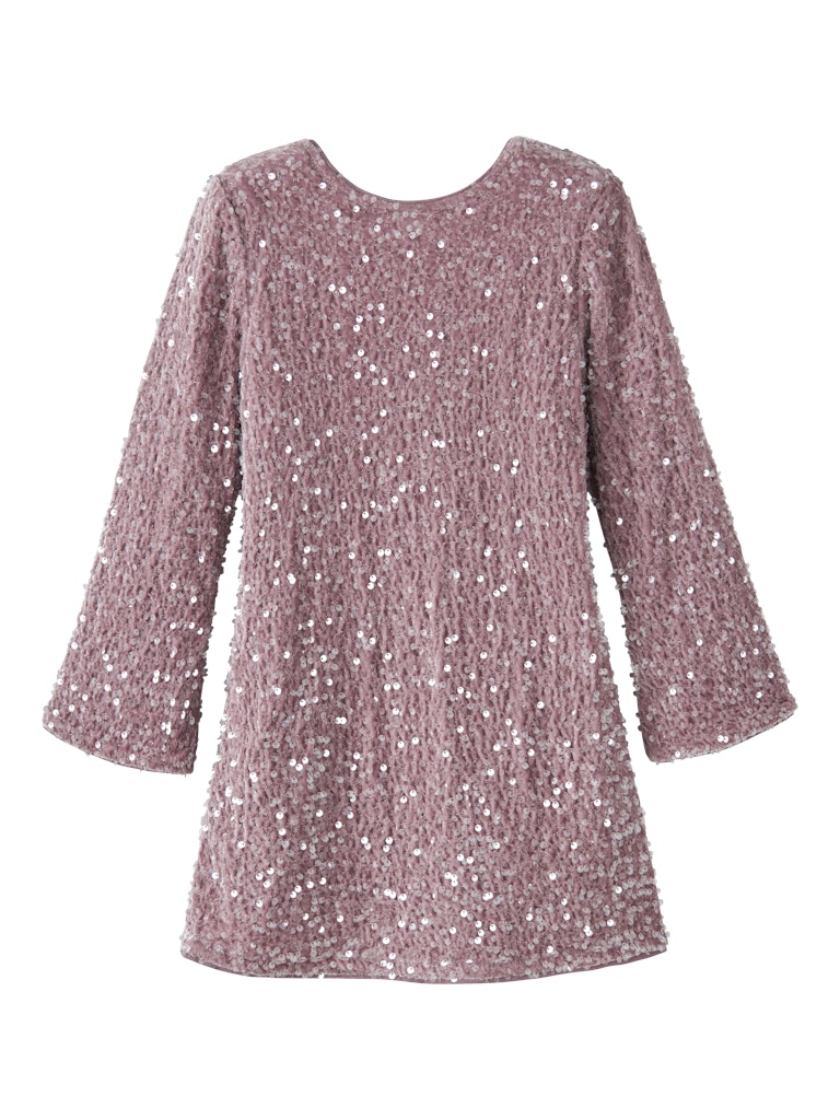 Paljettklänning Rusitta Långärmad Rosa
