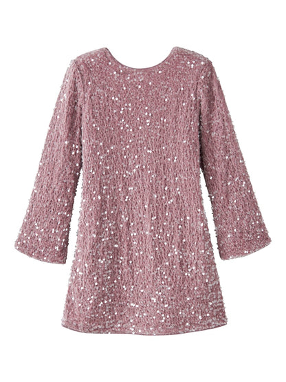 Paljettklänning Rusitta Långärmad Rosa