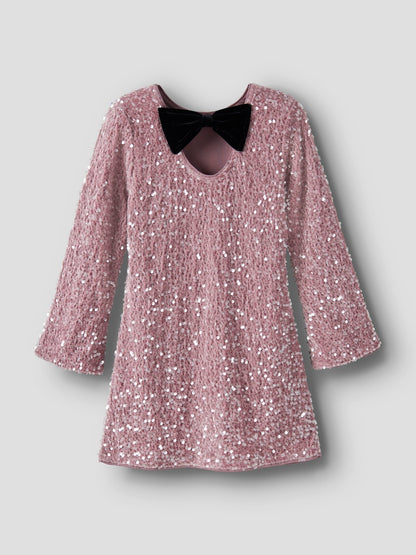 Paljettklänning Rusitta Långärmad Rosa