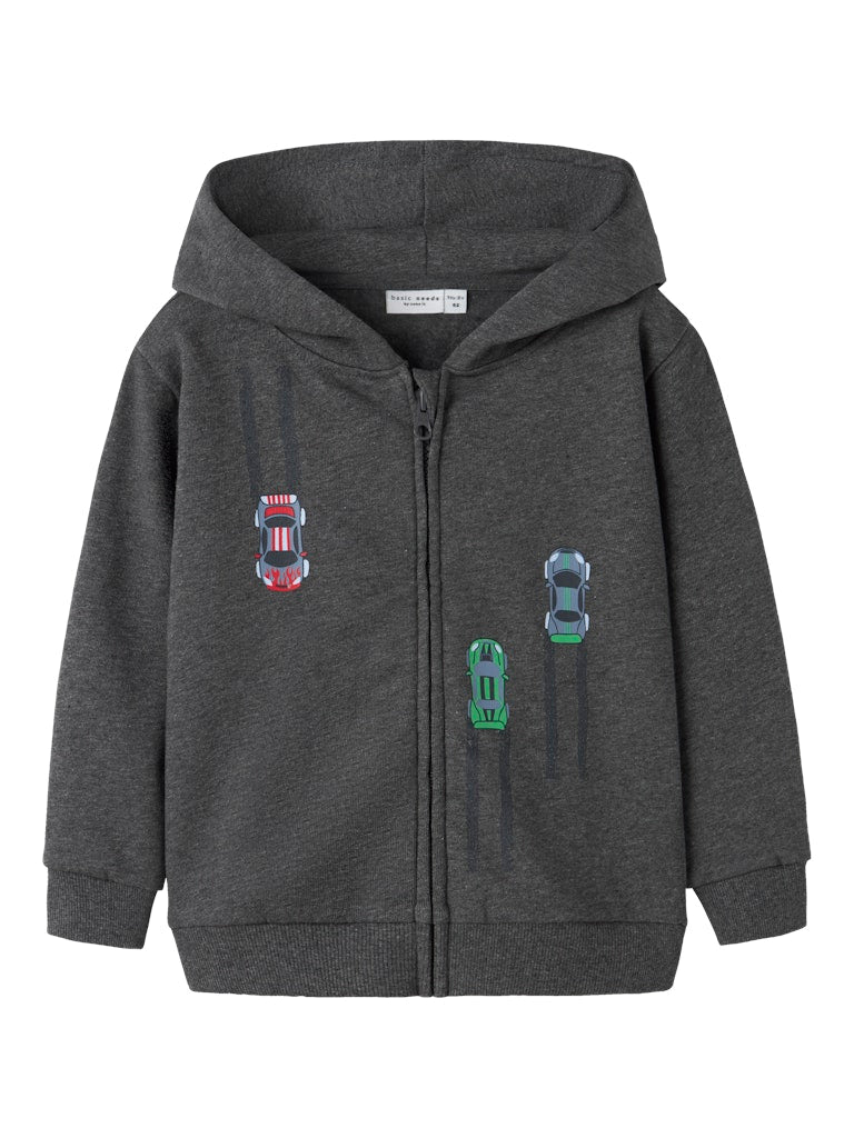 Hoodie Voltinus Racerbilar Dragkedja Grå