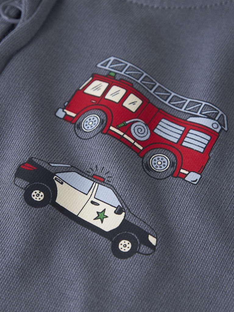 Hoodie Voltinus Brandbil Polisbil Dragkedja Blå