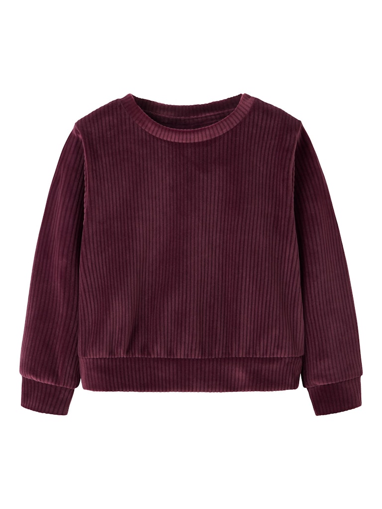 Tröja Veloa Ribbad Velour Vinröd